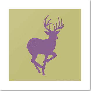 Green Purple Deer Buck Posters and Art